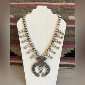 sterling silver Navajo handmade squash blossom by James Francis & Aaron Anderson